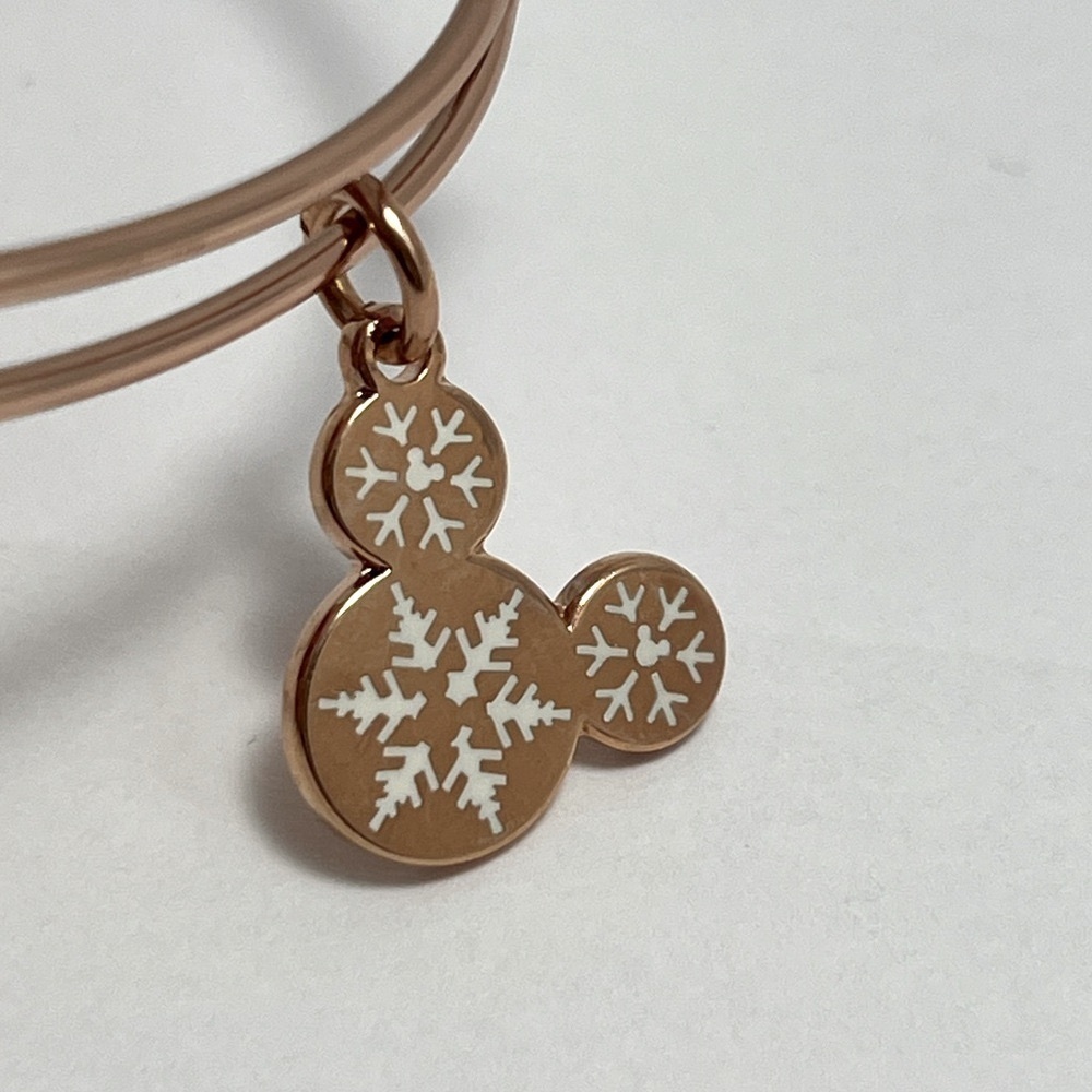 Alex and Ani Disney “Mickey Snowflake” Expandable Charm Bracelet. Rose G… - Picture 7 of 7